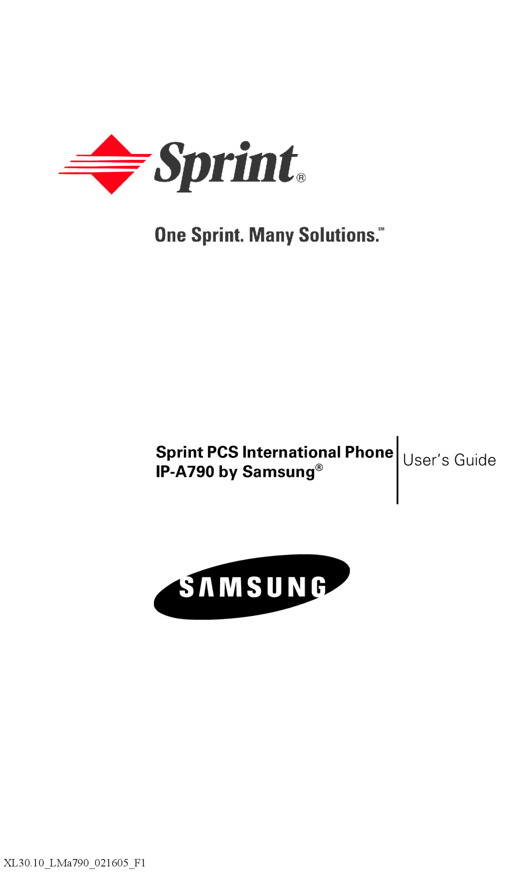 Samsung manual Sprint PCS International Phone IP-A790 by Samsung 