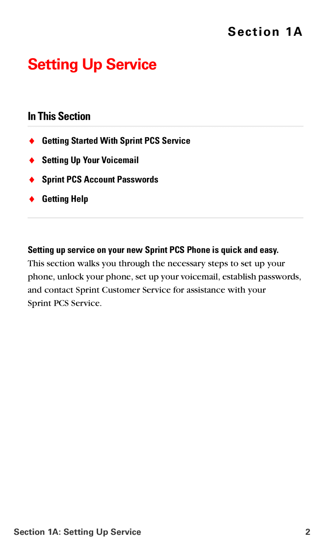 Samsung IP-A790 manual Setting Up Service 