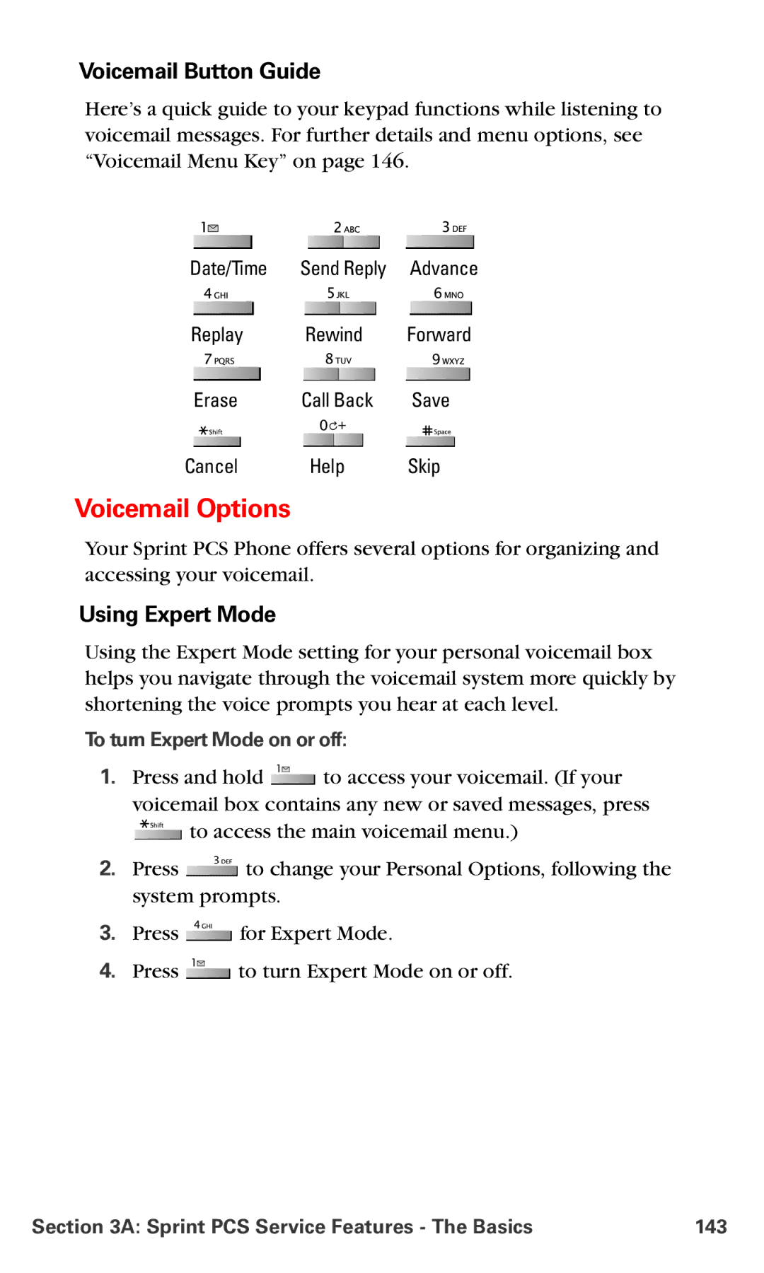 Samsung IP-A790 manual Voicemail Button Guide, Using Expert Mode, To turn Expert Mode on or off 