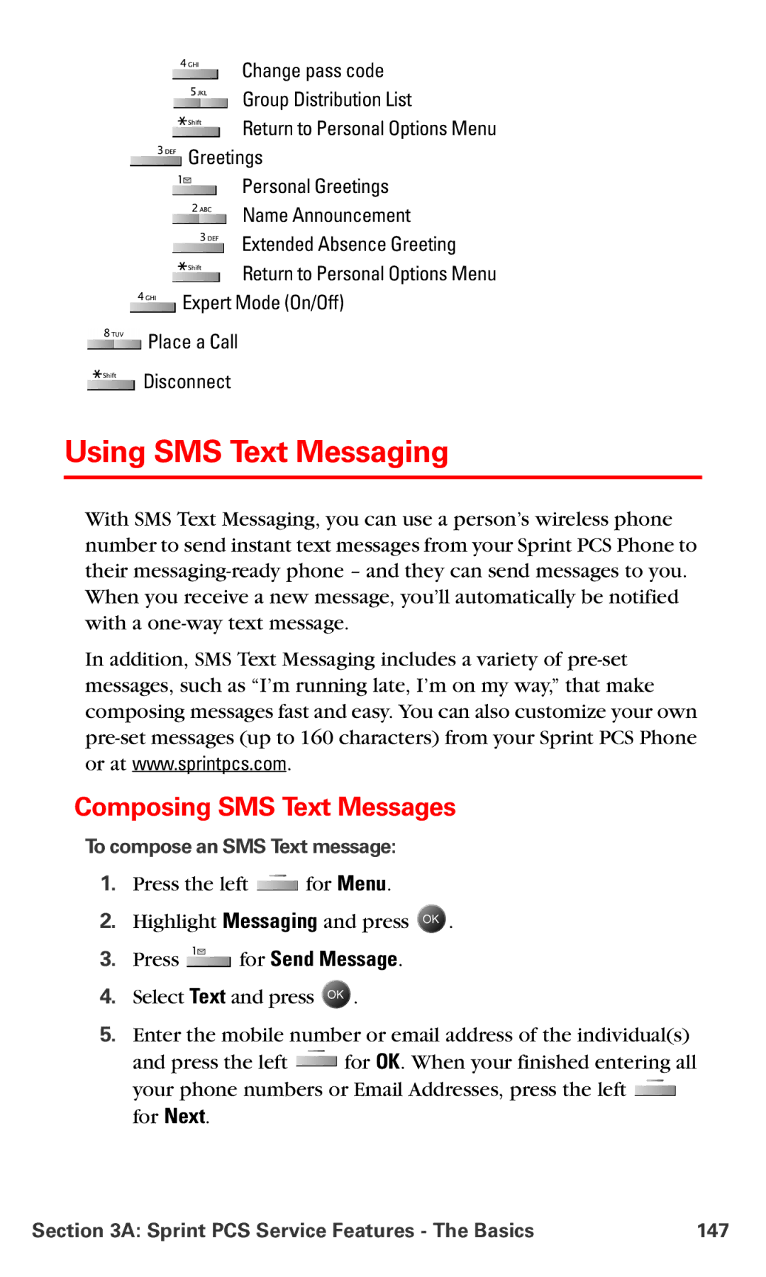 Samsung IP-A790 manual Using SMS Text Messaging, Composing SMS Text Messages, To compose an SMS Text message 