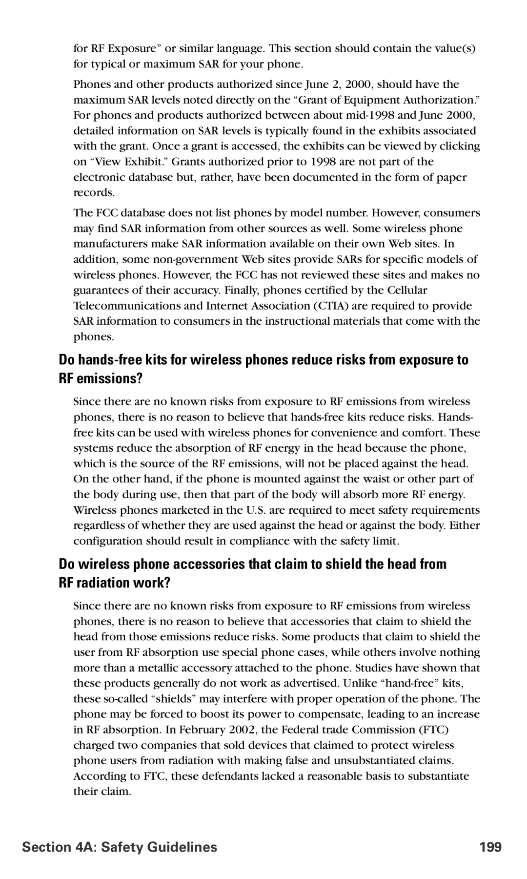 Samsung IP-A790 manual Safety Guidelines 199 