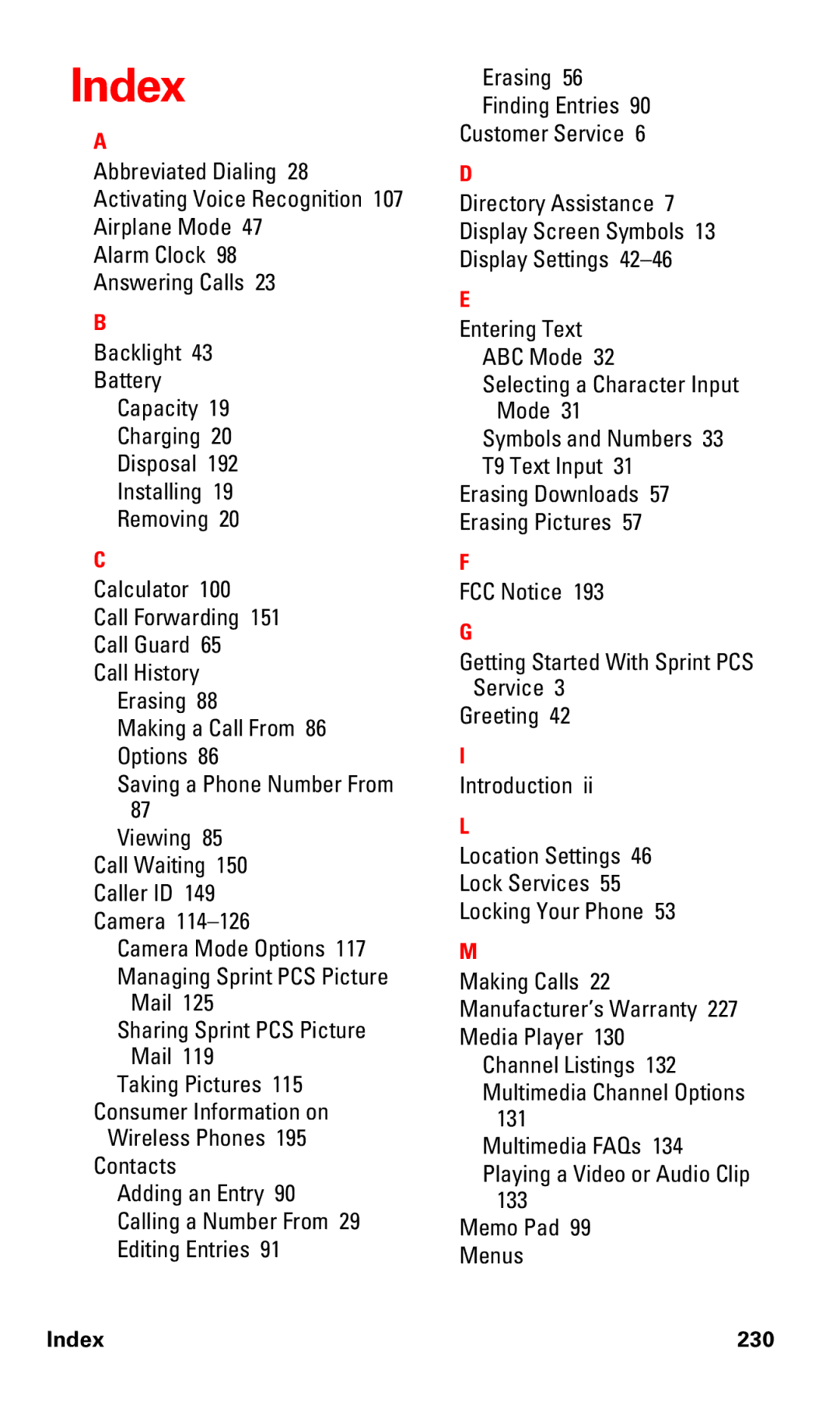 Samsung IP-A790 manual Index 