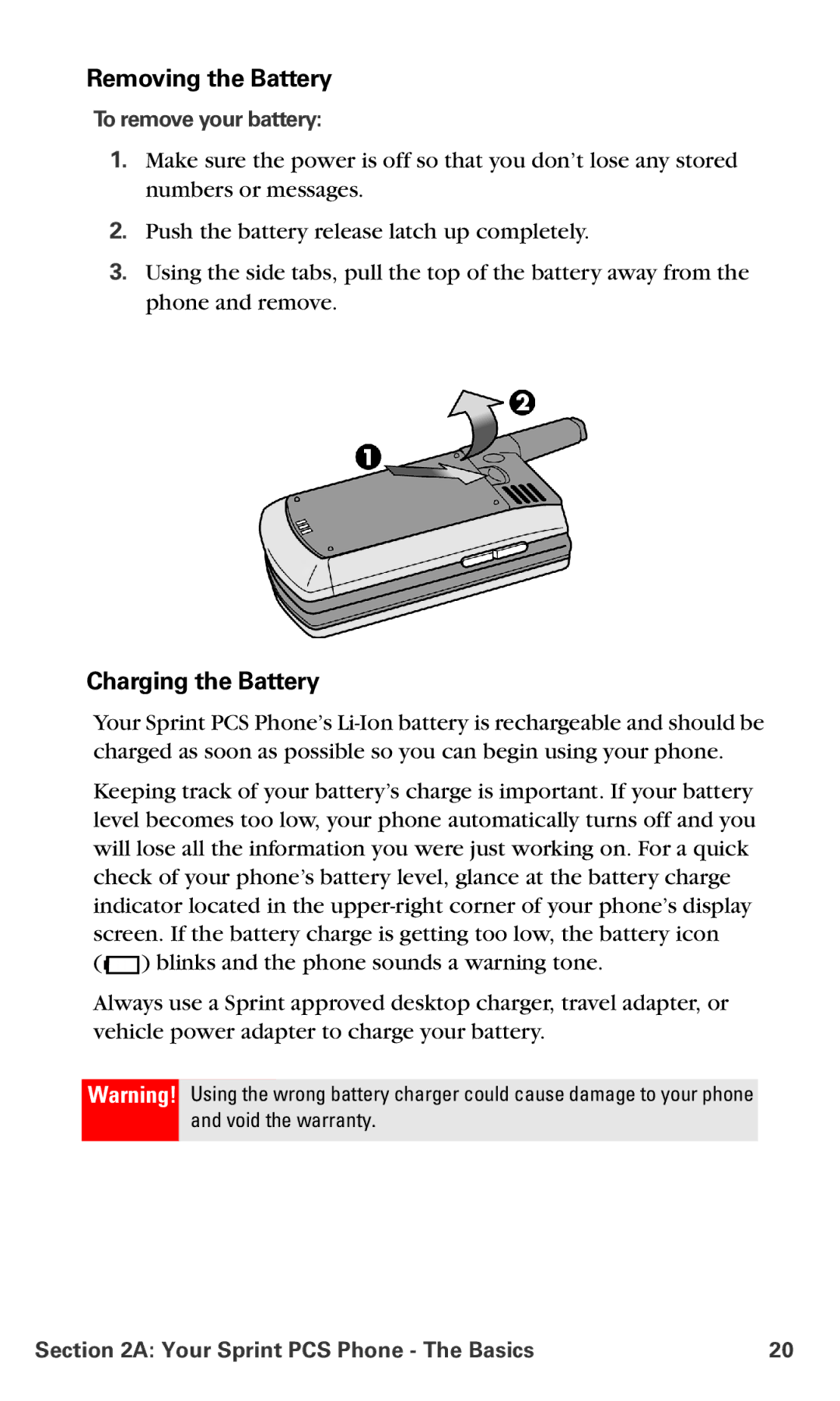 Samsung IP-A790 manual Removing the Battery, Charging the Battery, To remove your battery 