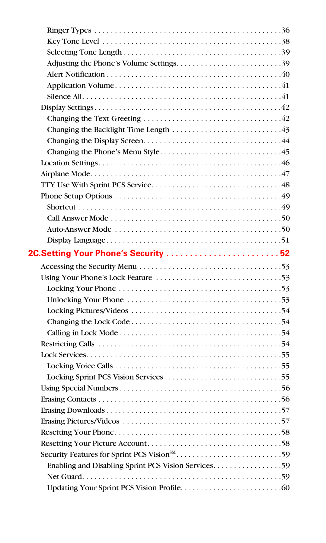 Samsung IP-A790 manual 2C.Setting Your Phone’s Security 