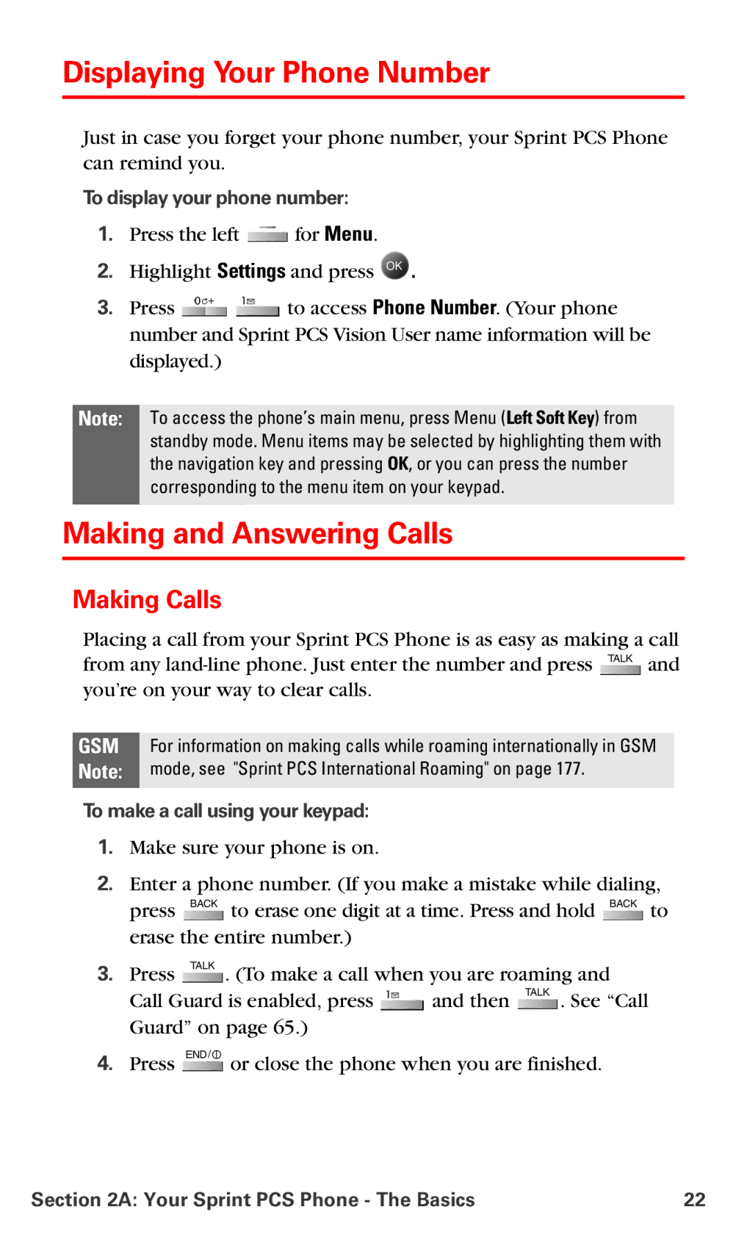 Samsung IP-A790 manual Displaying Your Phone Number, Making and Answering Calls, Making Calls, To display your phone number 