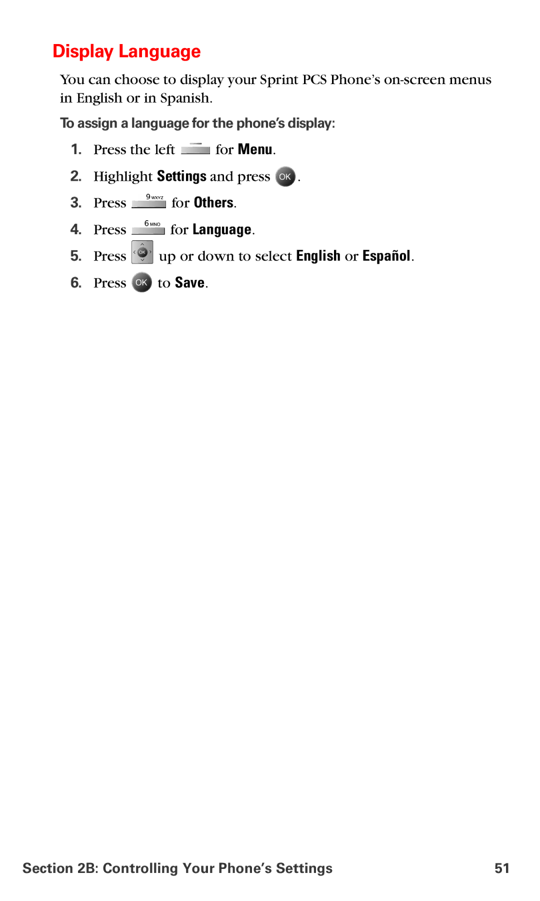 Samsung IP-A790 manual Display Language, To assign a language for the phone’s display 