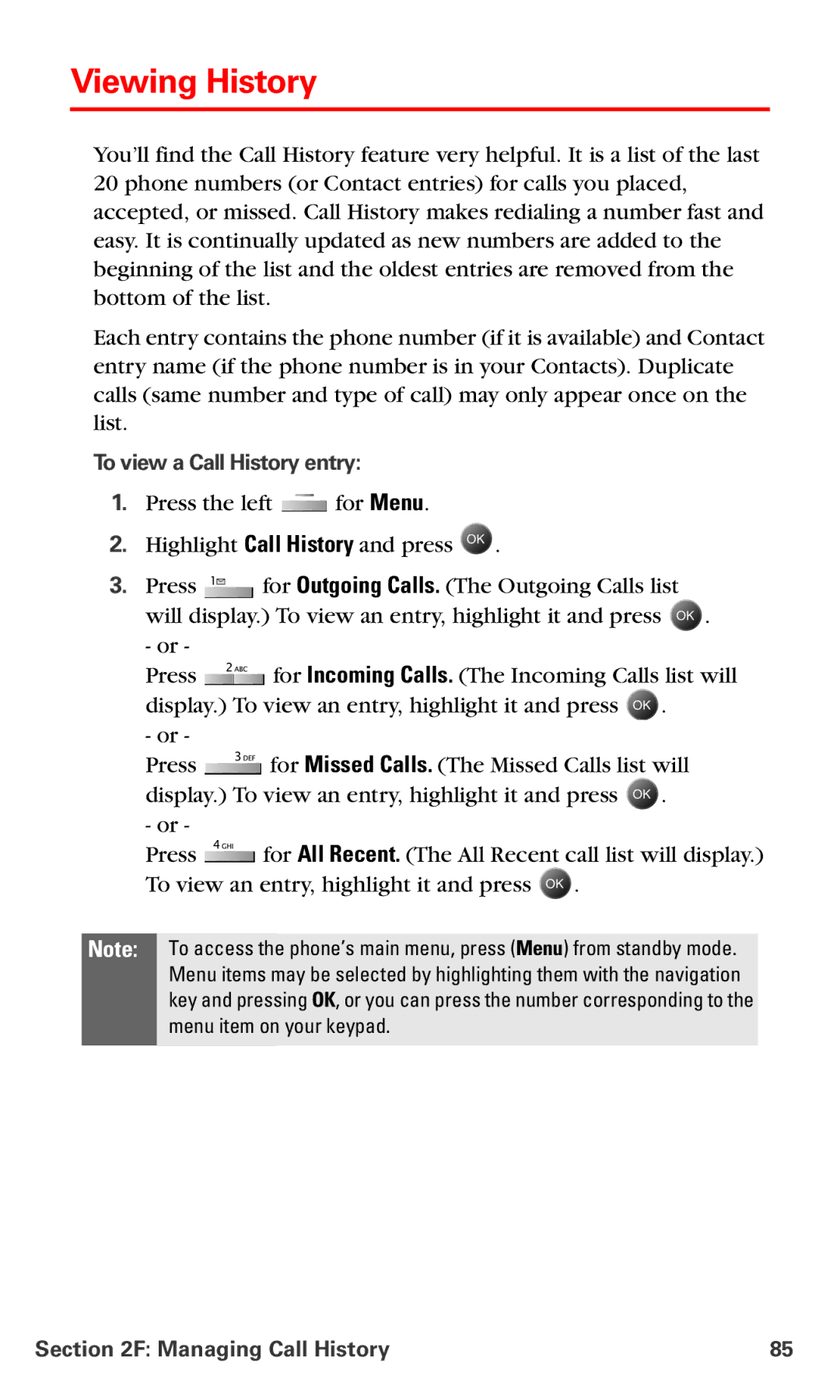 Samsung IP-A790 manual Viewing History, To view a Call History entry 