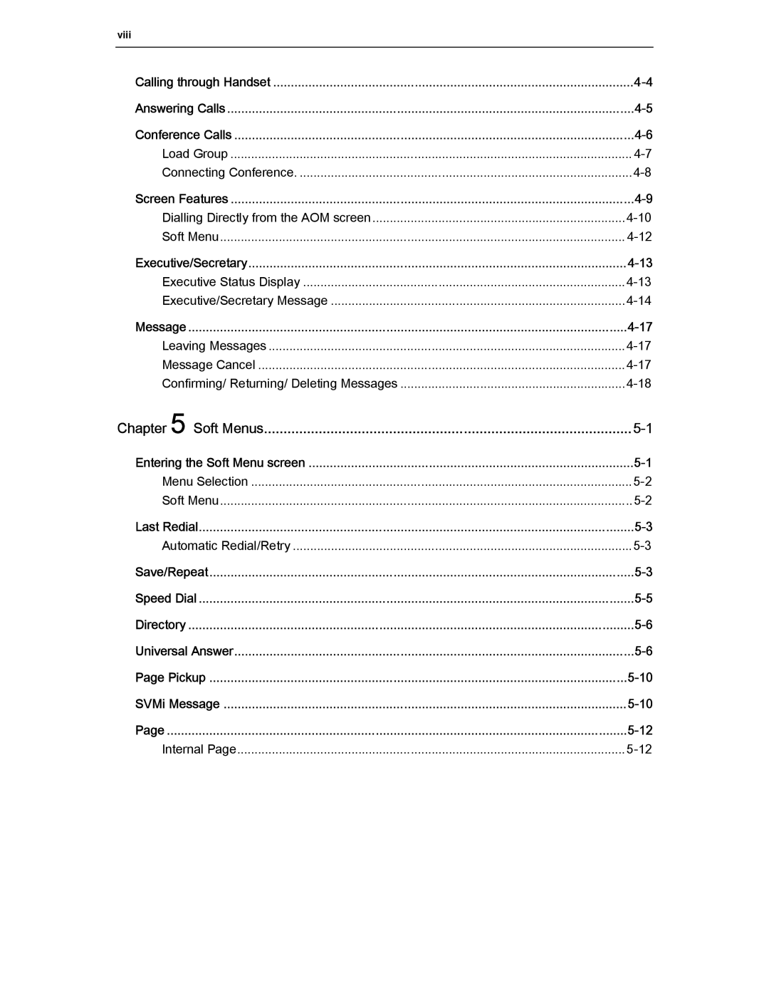 Samsung ITP-5012L manual Soft Menus 