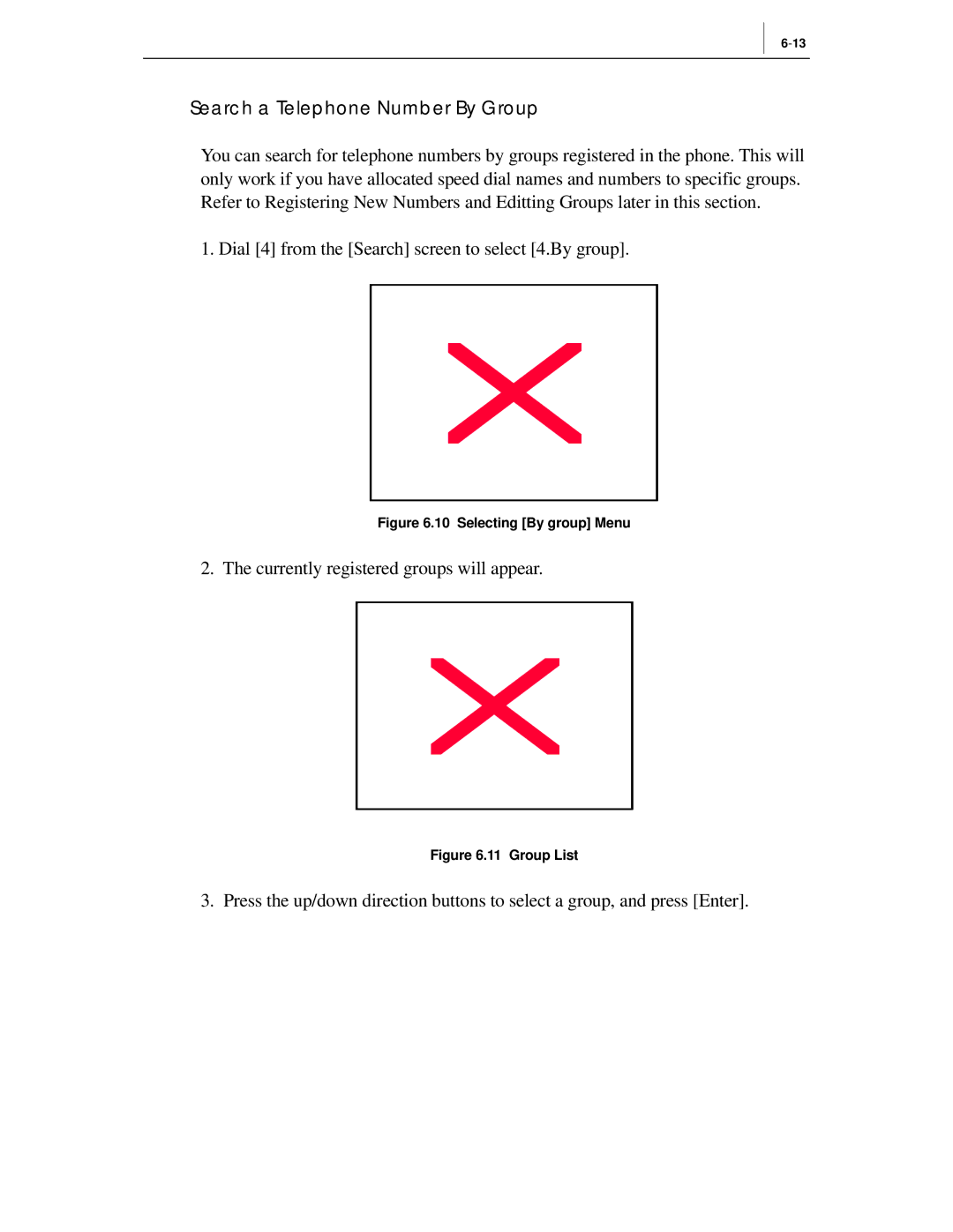 Samsung ITP-5012L manual Currently registered groups will appear 