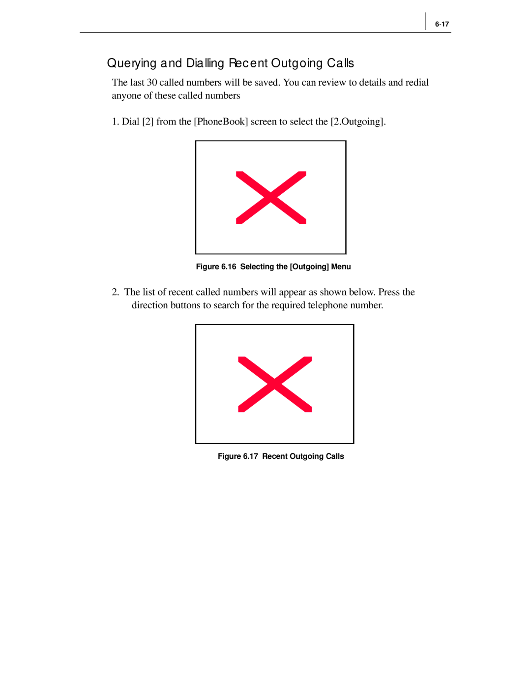 Samsung ITP-5012L manual Querying and Dialling Recent Outgoing Calls, Selecting the Outgoing Menu 