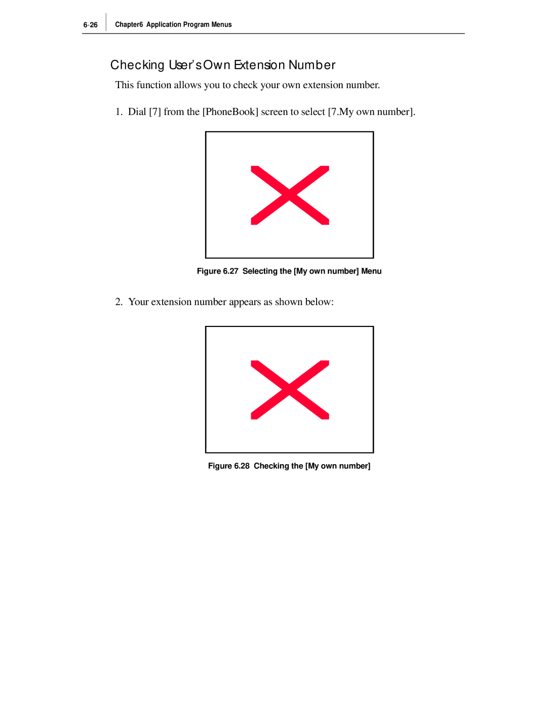 Samsung ITP-5012L manual Checking User’s Own Extension Number, Selecting the My own number Menu 