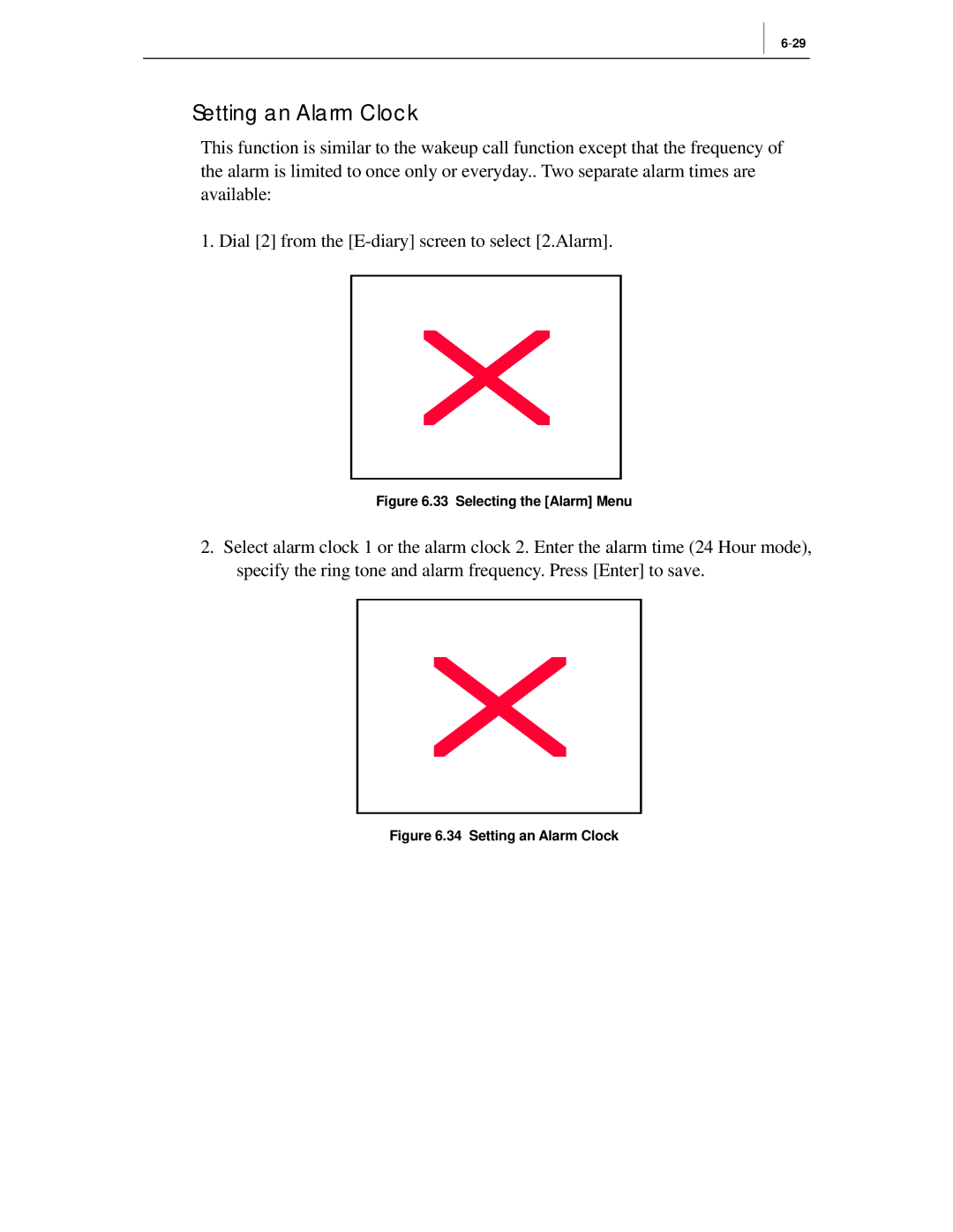 Samsung ITP-5012L manual Setting an Alarm Clock, Selecting the Alarm Menu 