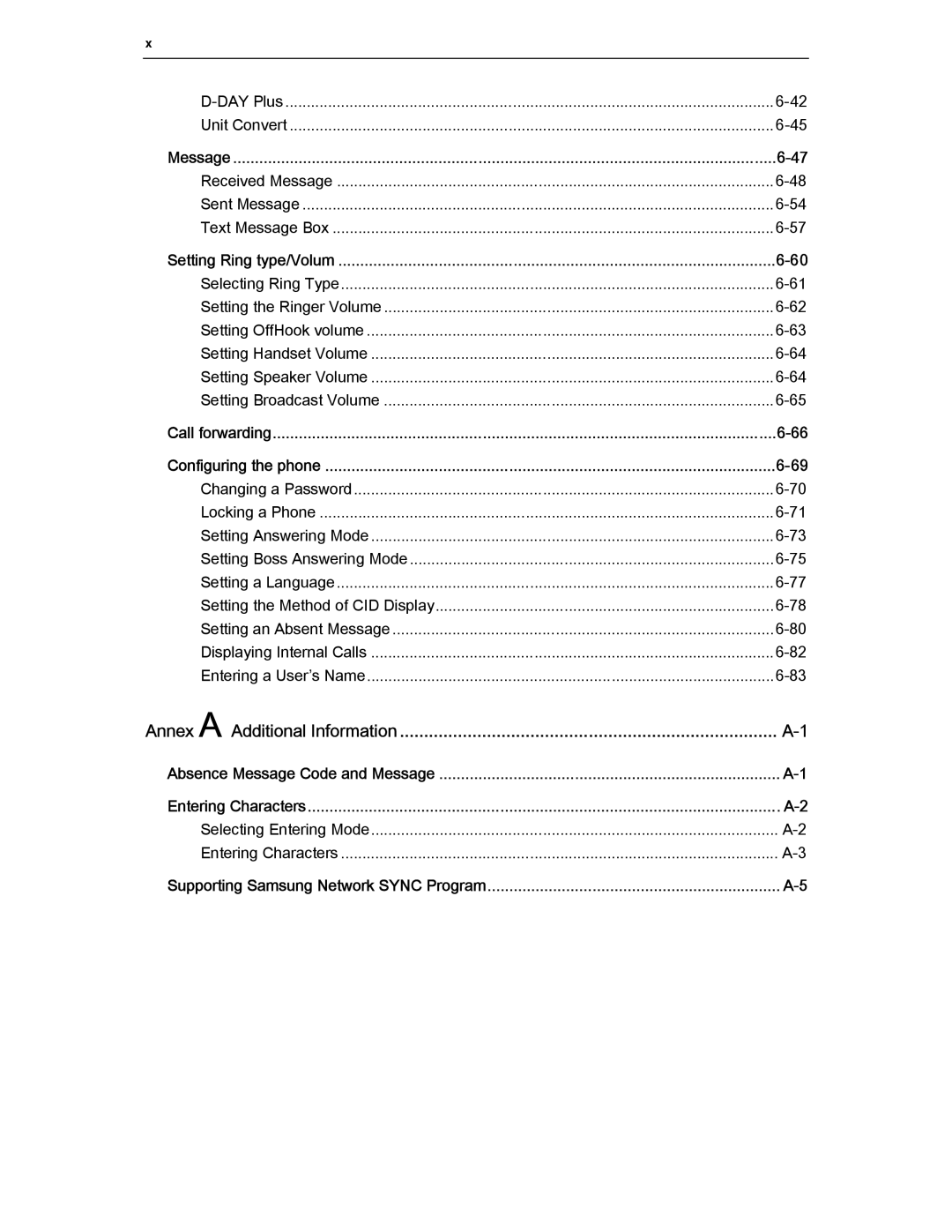 Samsung ITP-5012L manual Annex a Additional Information 