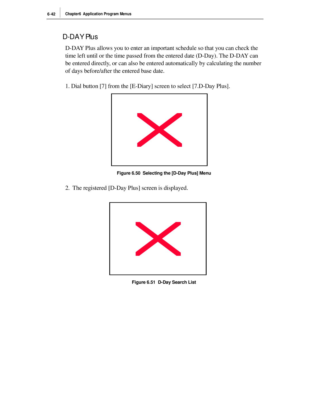 Samsung ITP-5012L manual DAY Plus, Selecting the D-Day Plus Menu 