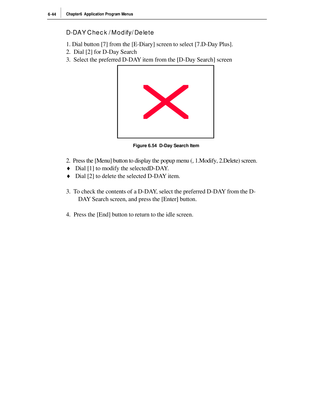 Samsung ITP-5012L manual DAY Check /Modify/Delete 