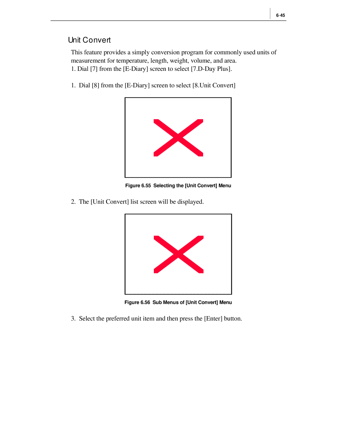 Samsung ITP-5012L manual Selecting the Unit Convert Menu 