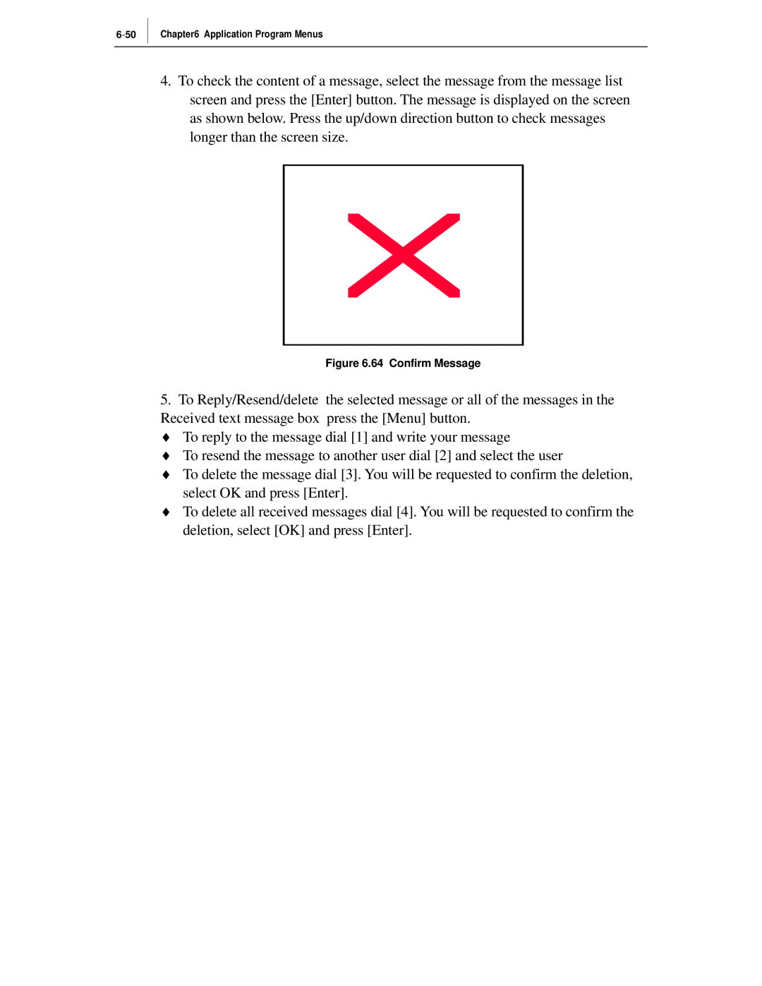 Samsung ITP-5012L manual Confirm Message 