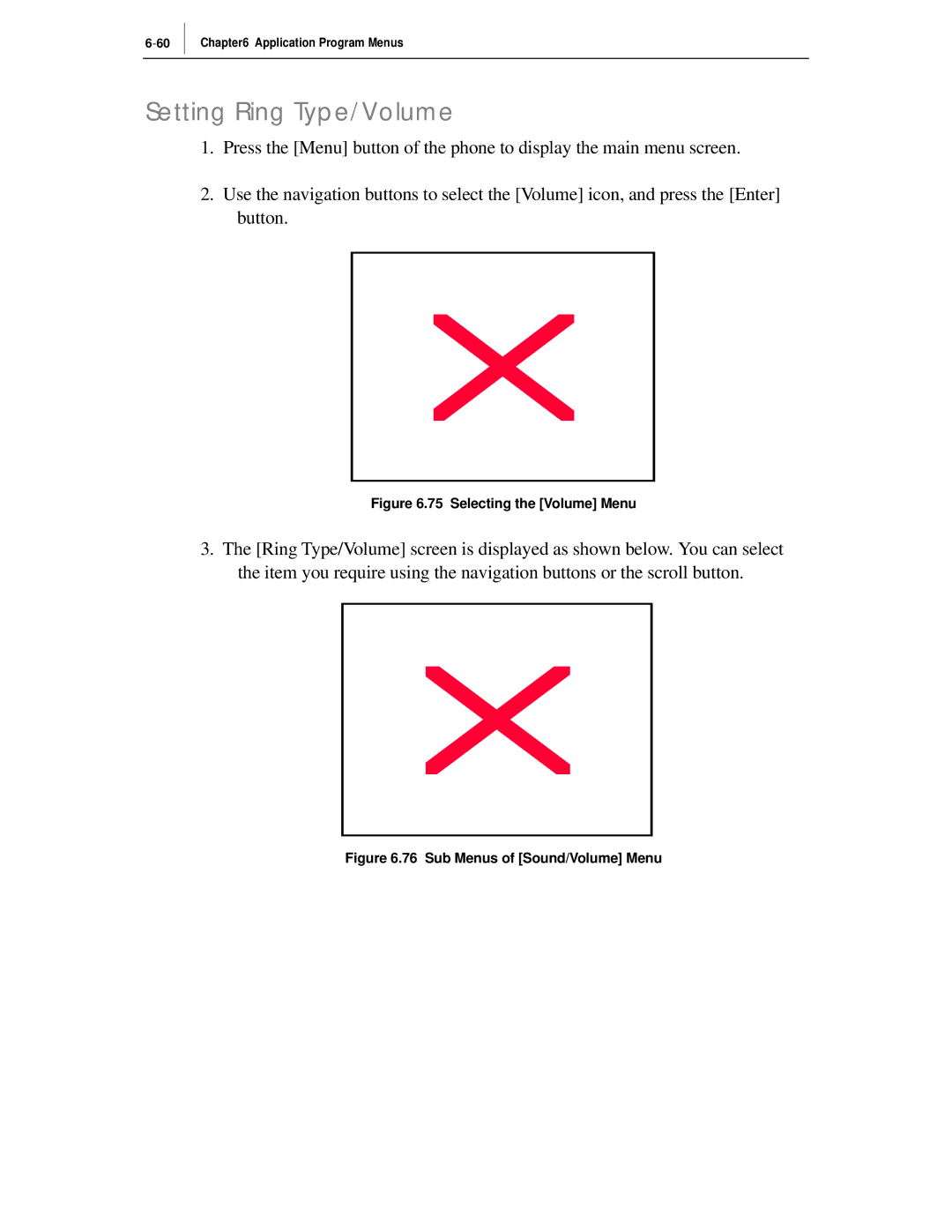 Samsung ITP-5012L manual Setting Ring Type/Volume, Selecting the Volume Menu 