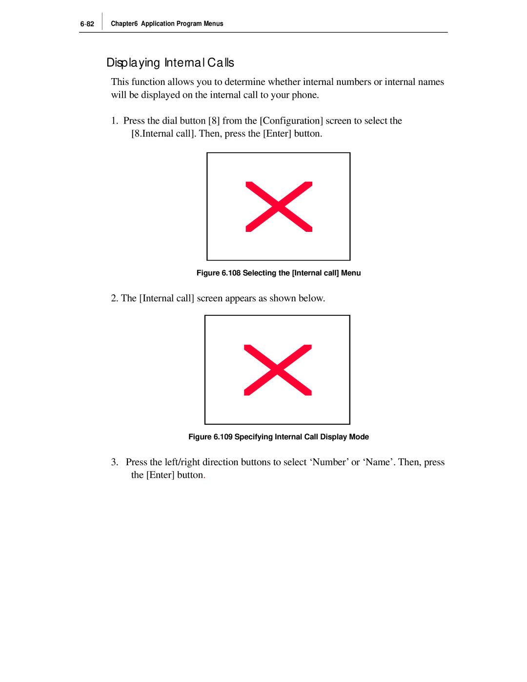 Samsung ITP-5012L manual Displaying Internal Calls, Selecting the Internal call Menu 