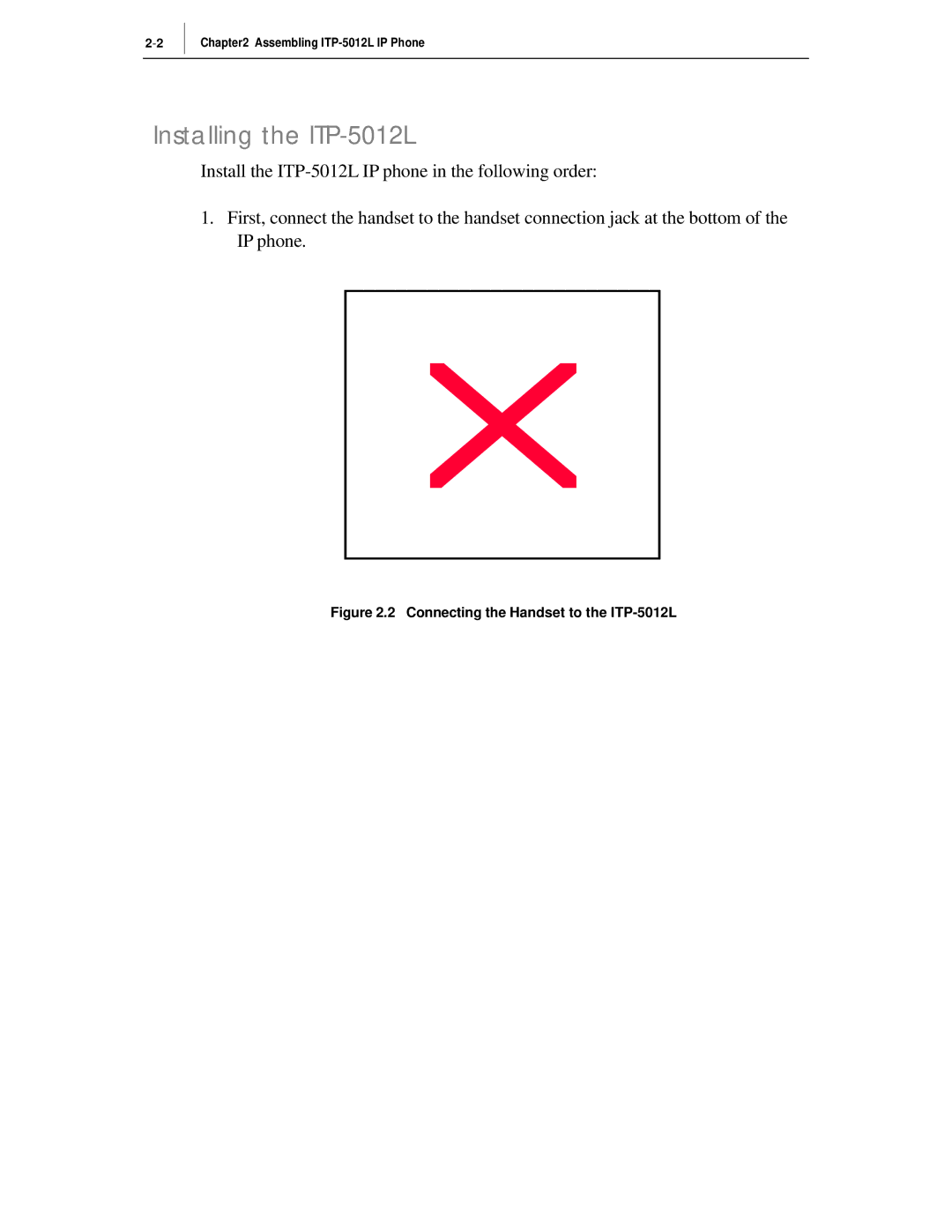 Samsung manual Installing the ITP-5012L, Connecting the Handset to the ITP-5012L 