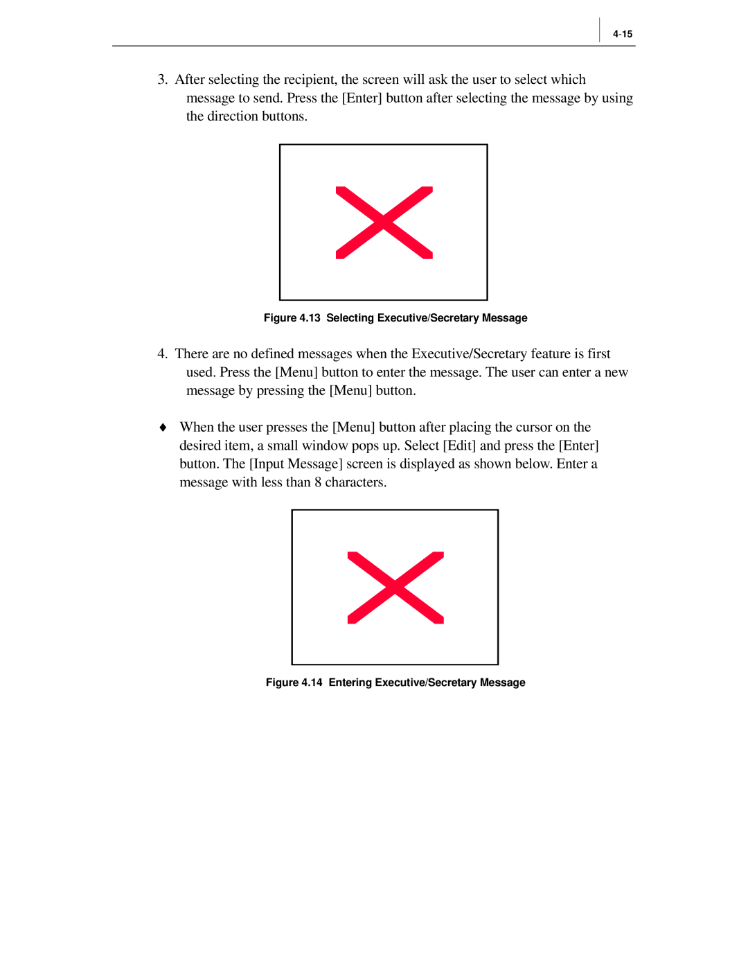 Samsung ITP-5012L manual Selecting Executive/Secretary Message 