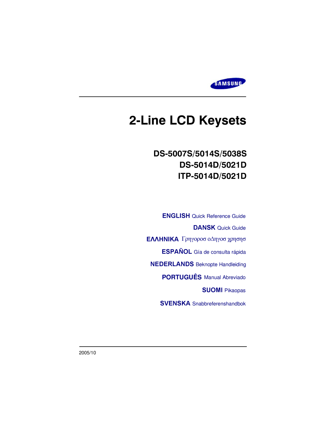 Samsung 5021D, ITP-5014D, DS-5014D, 5014S, 5038S manual Line LCD Keysets 