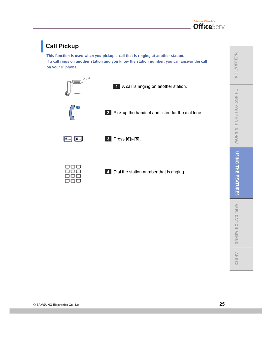 Samsung ITP-5014D manual Call Pickup 