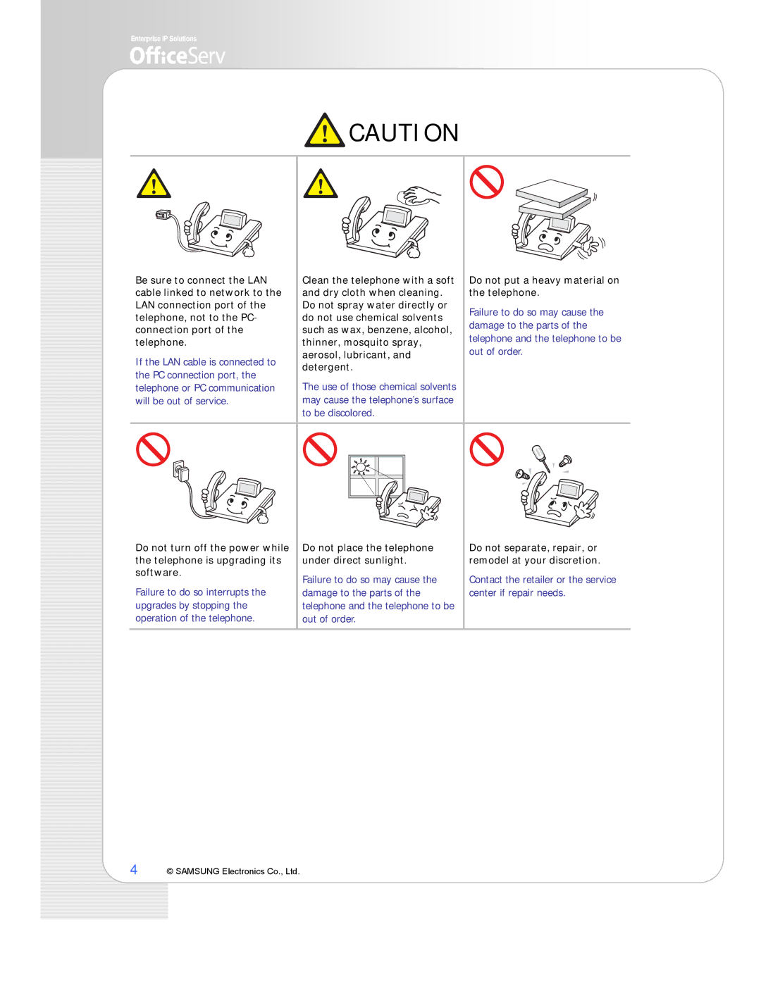 Samsung ITP-5112L manual Out of order 