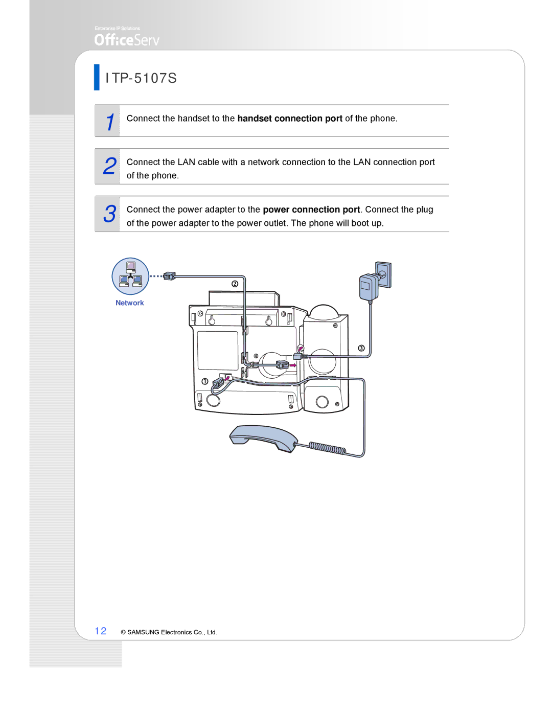 Samsung ITP-5121D, ITP-5114D manual ITP-5107S 