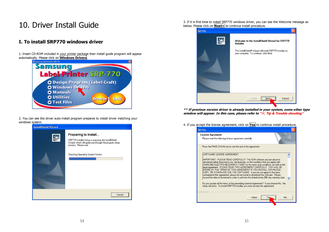 Samsung JE68-00131B manual Driver Install Guide, To install SRP770 windows driver 