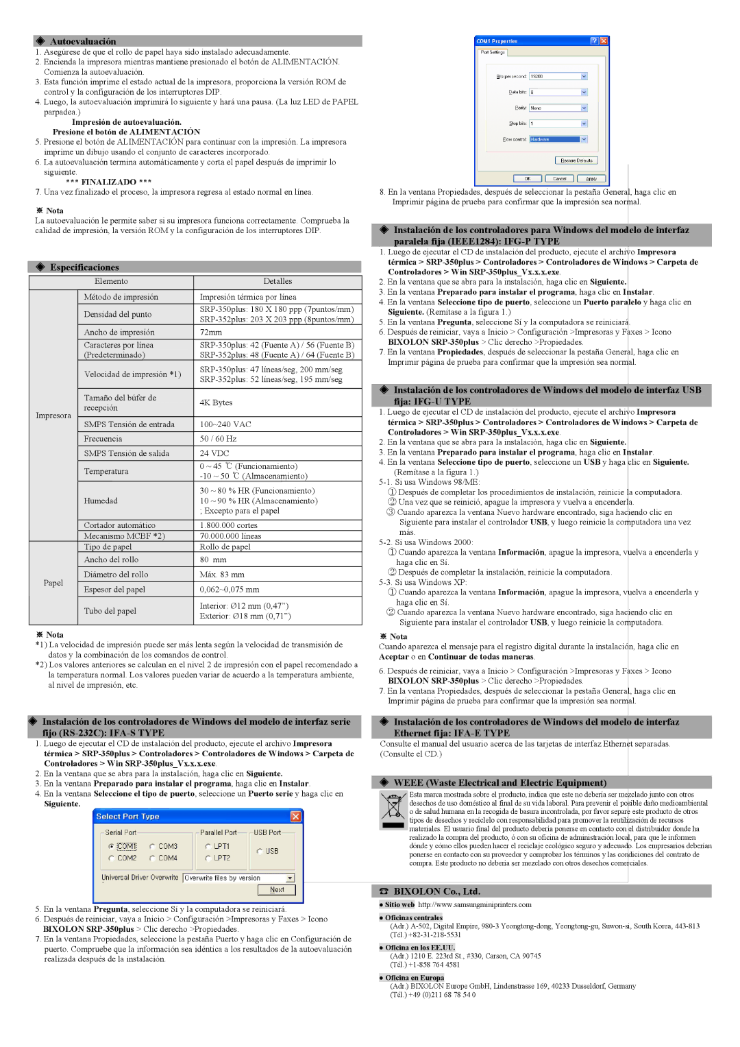 Samsung KN04-00010A user manual Autoevaluación, Especificaciones, Fija IFG-U Type, Finalizado, Siguiente 