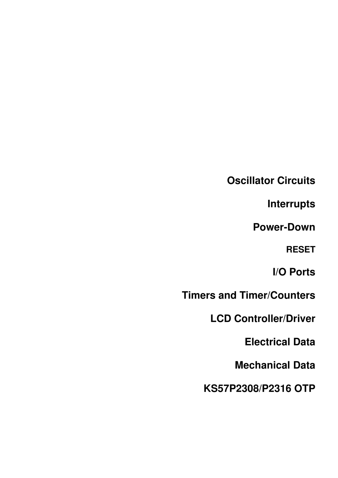 Samsung KS57C2308 manual Oscillator Circuits Interrupts Power-Down 