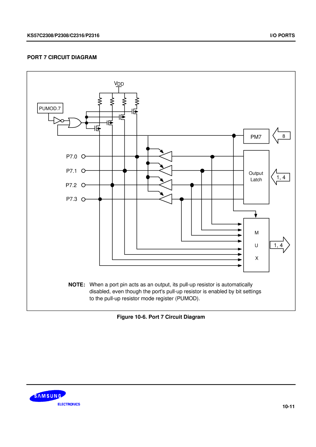 Samsung KS57C2308 manual Port 7 Circuit Diagram 