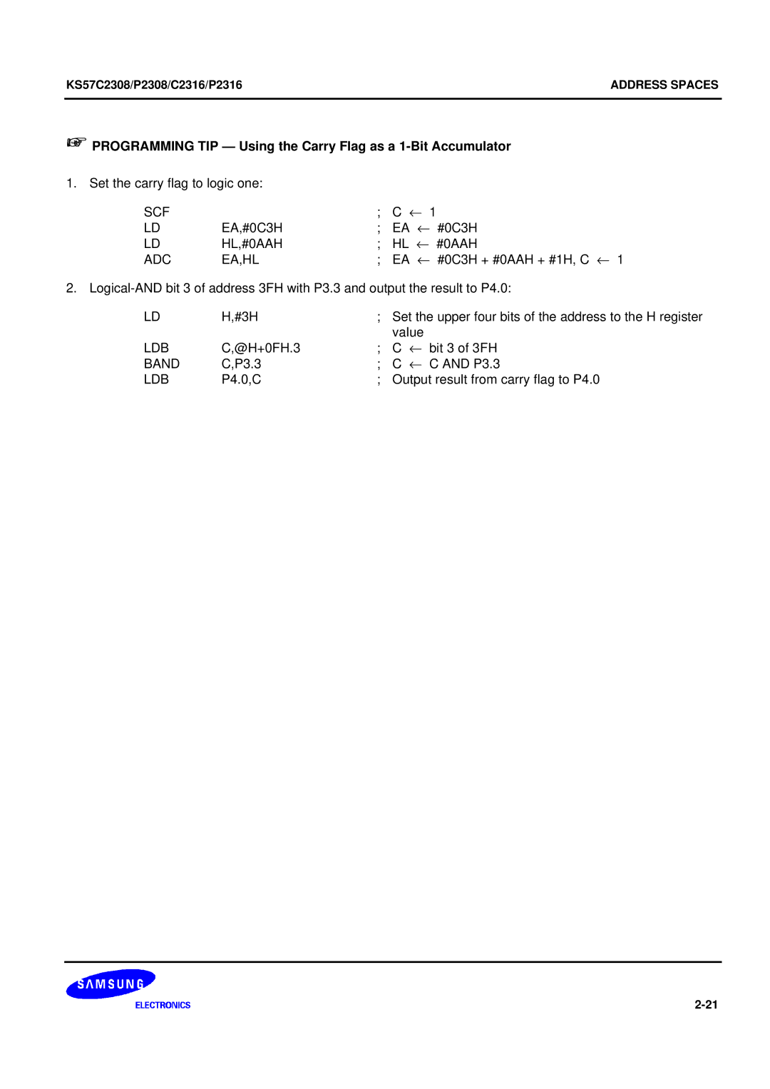 Samsung KS57C2308 manual HL,#0AAH, Adc Ea,Hl, Band 