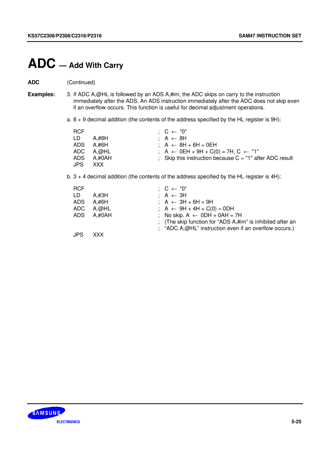 Samsung KS57C2308 manual #8H ← 8H 