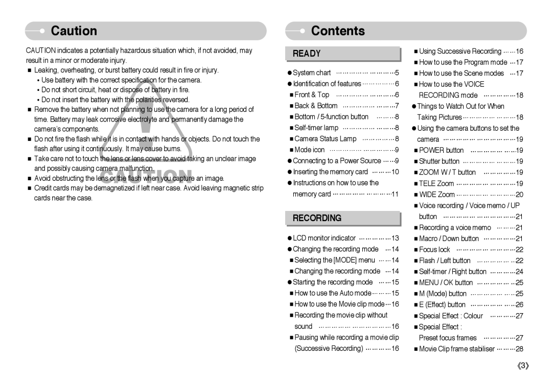 Samsung L Series manual Contents 