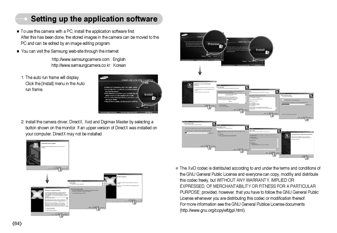 Samsung L Series manual Setting up the application software 