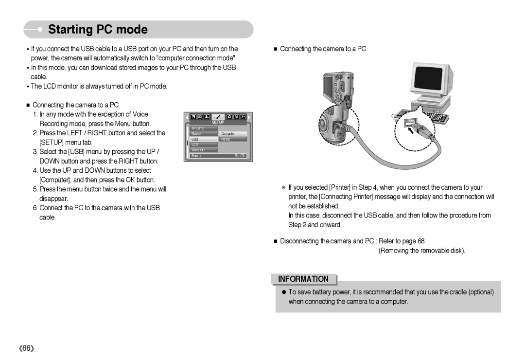 Samsung L Series manual Starting PC mode 