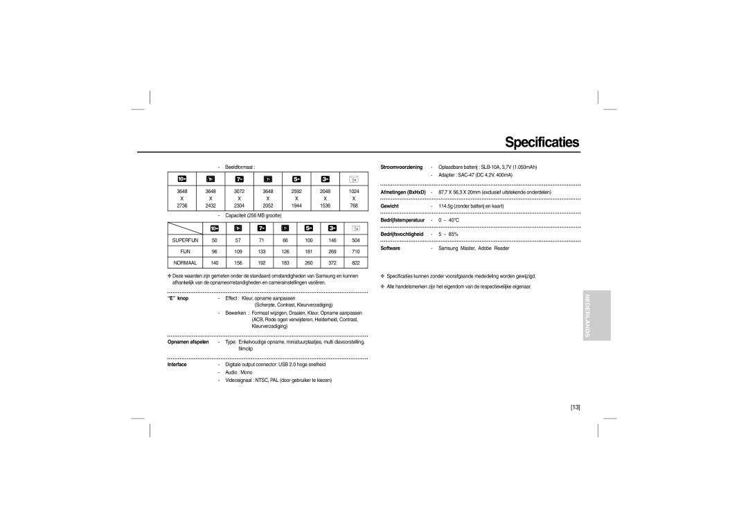 Samsung L200 manual Opnamen afspelen 