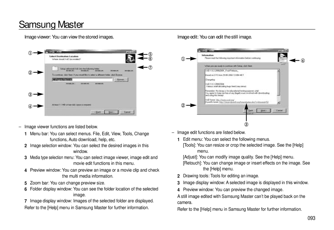 Samsung L310W manual Image viewer You can view the stored images, 093 