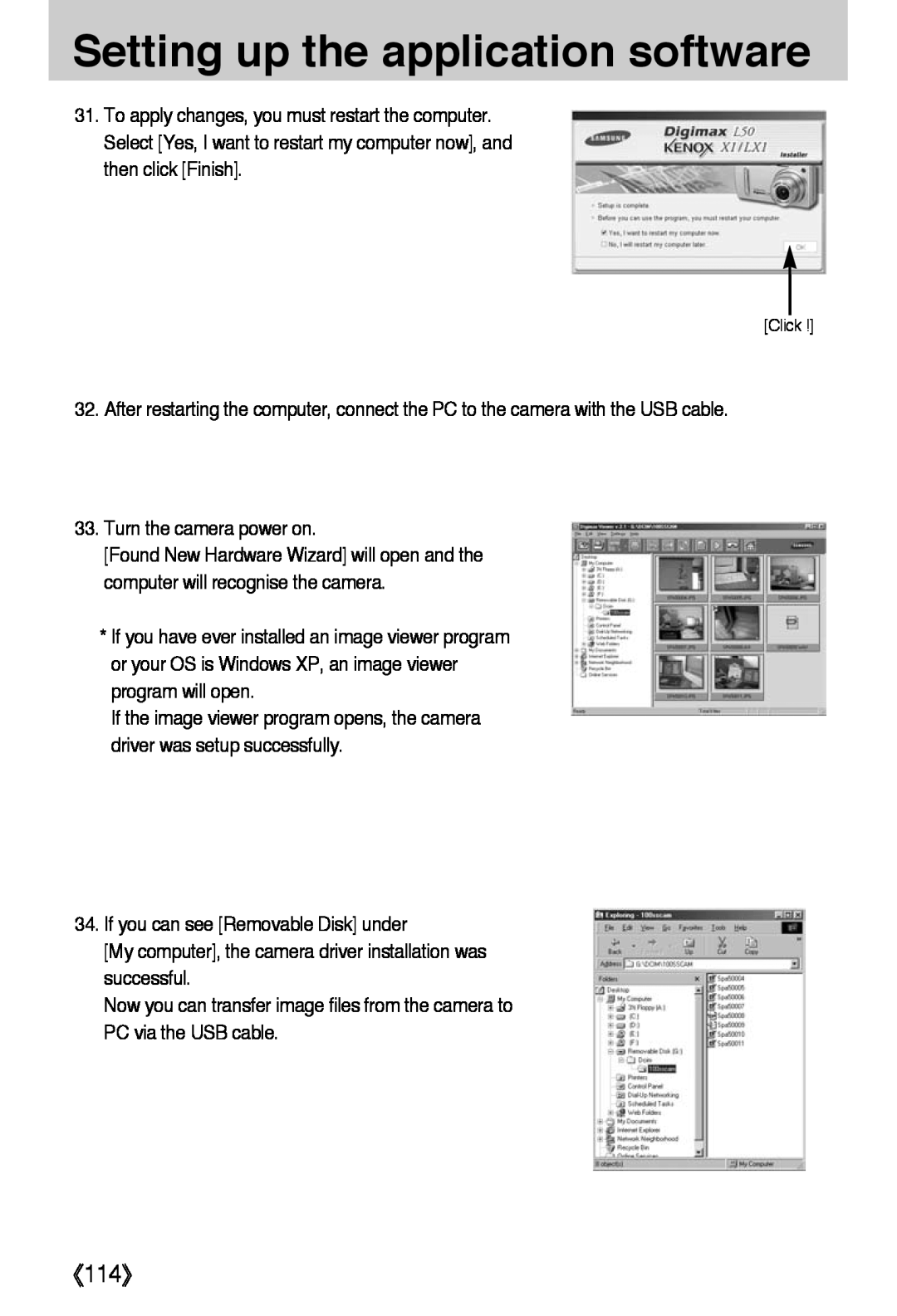 Samsung L50 user manual 《114》, Setting up the application software 