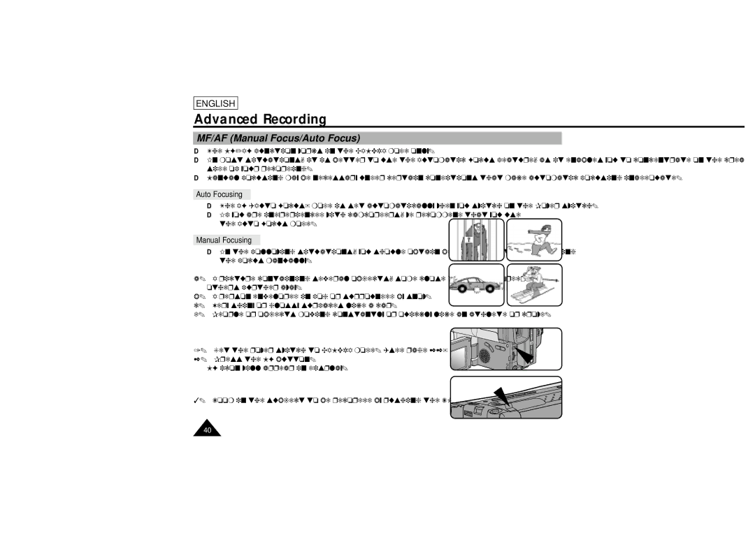 Samsung L750, L710 manual Auto Focusing, Manual Focusing 