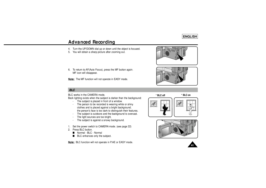 Samsung L710, L750 manual Blc, BLC off 