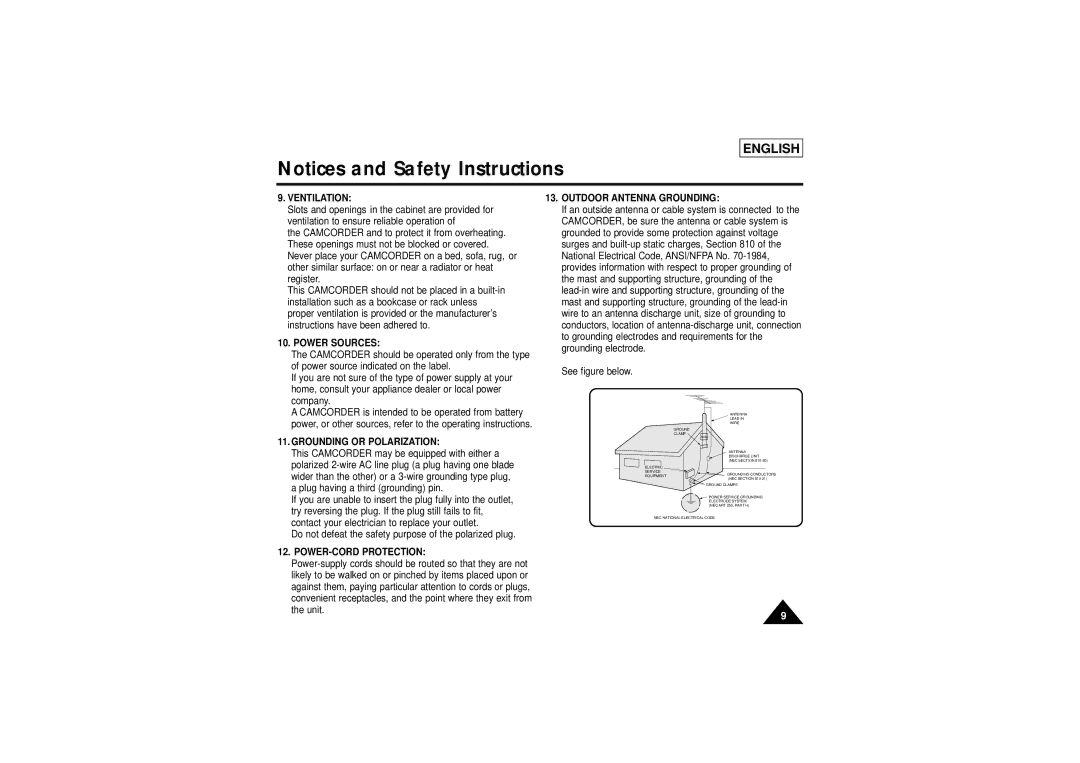 Samsung L710, L750 Ventilation, Power Sources, Outdoor Antenna Grounding, Grounding or Polarization, POWER-CORD Protection 