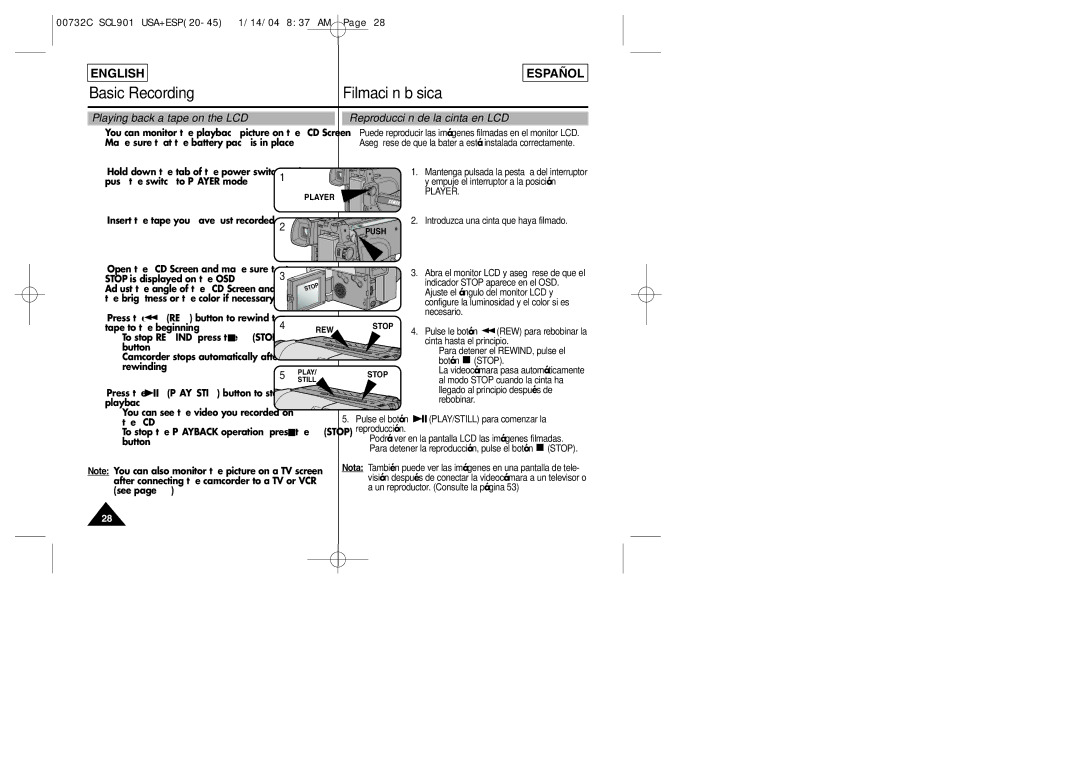 Samsung L906, L907, L903 manual Player, Stop 