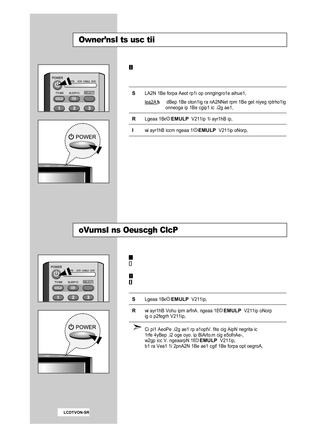 Samsung LA22N21B manual Switching On and Off, Placing in Standby Mode, Mains lead is attached to the rear of your set 