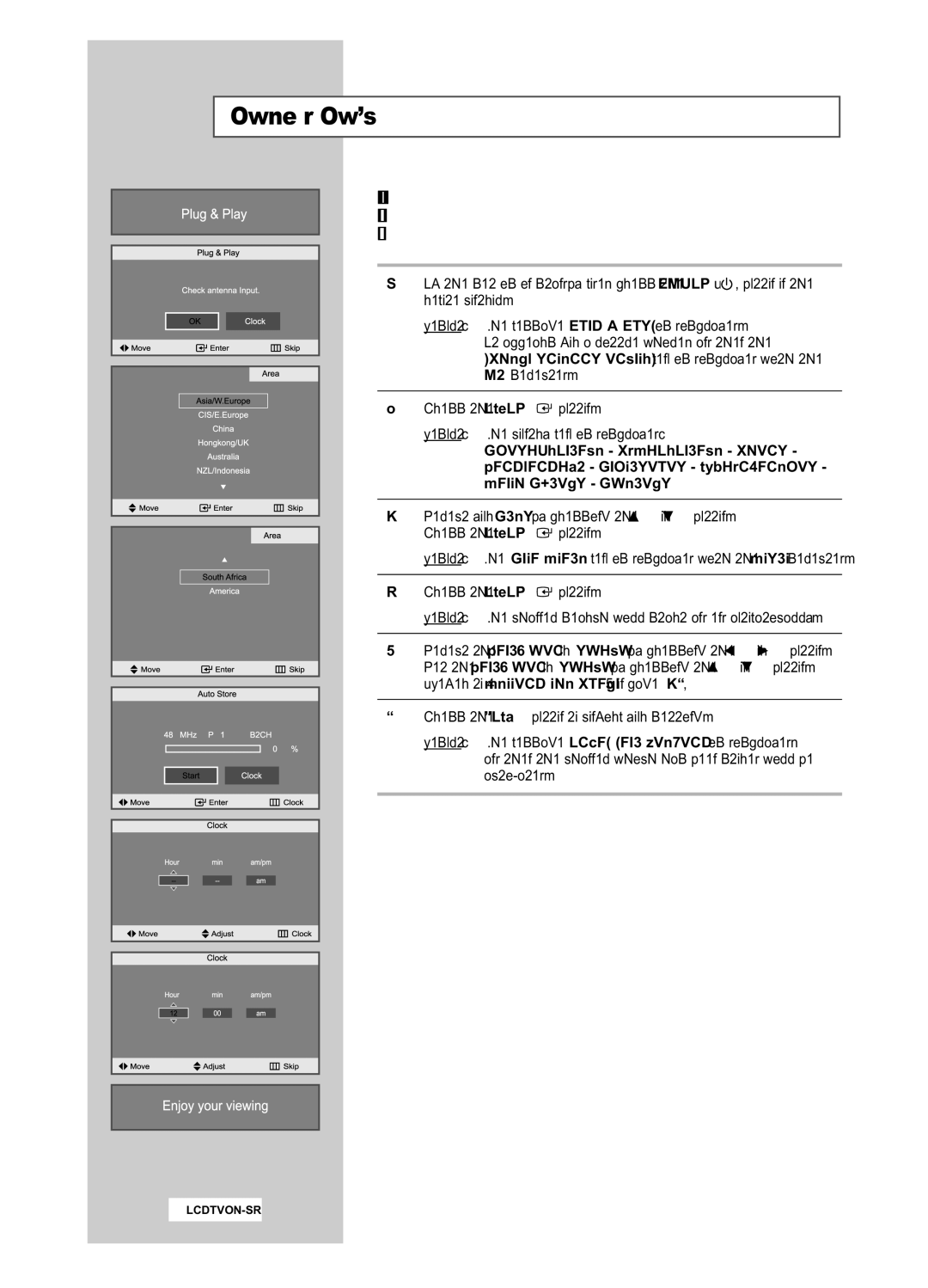 Samsung LA22N21B manual Plug & Play, Check antenna input. menu is displayed with the OK selected 