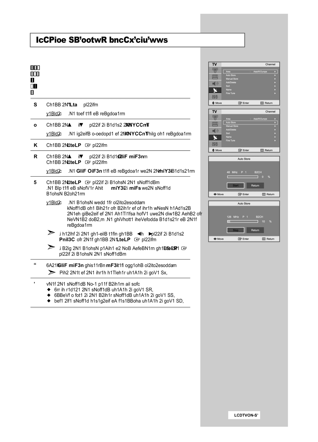 Samsung LA22N21B manual Storing Channels Automatically 