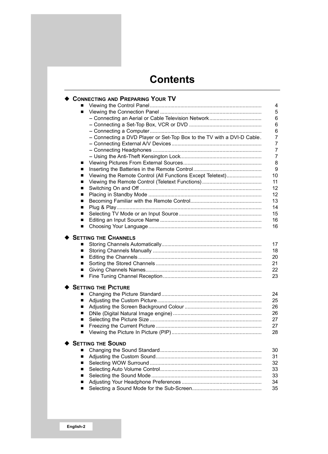 Samsung LA22N21B manual Contents 