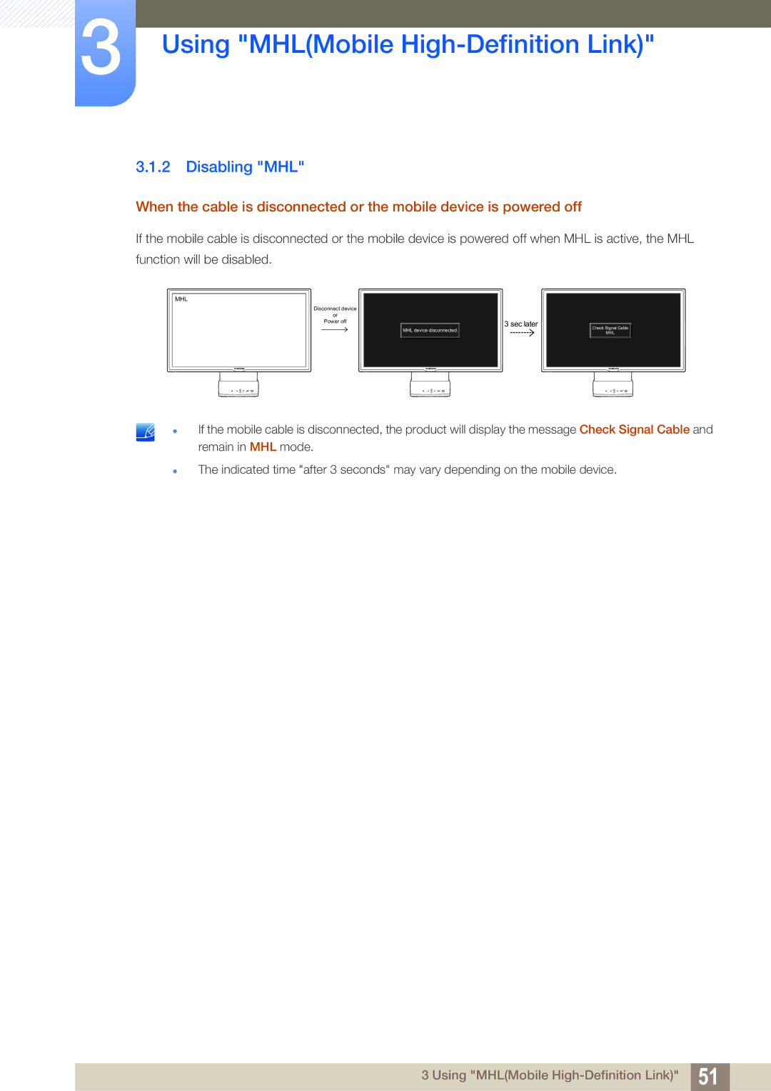 Samsung LC22B350US/CI manual Disabling MHL 